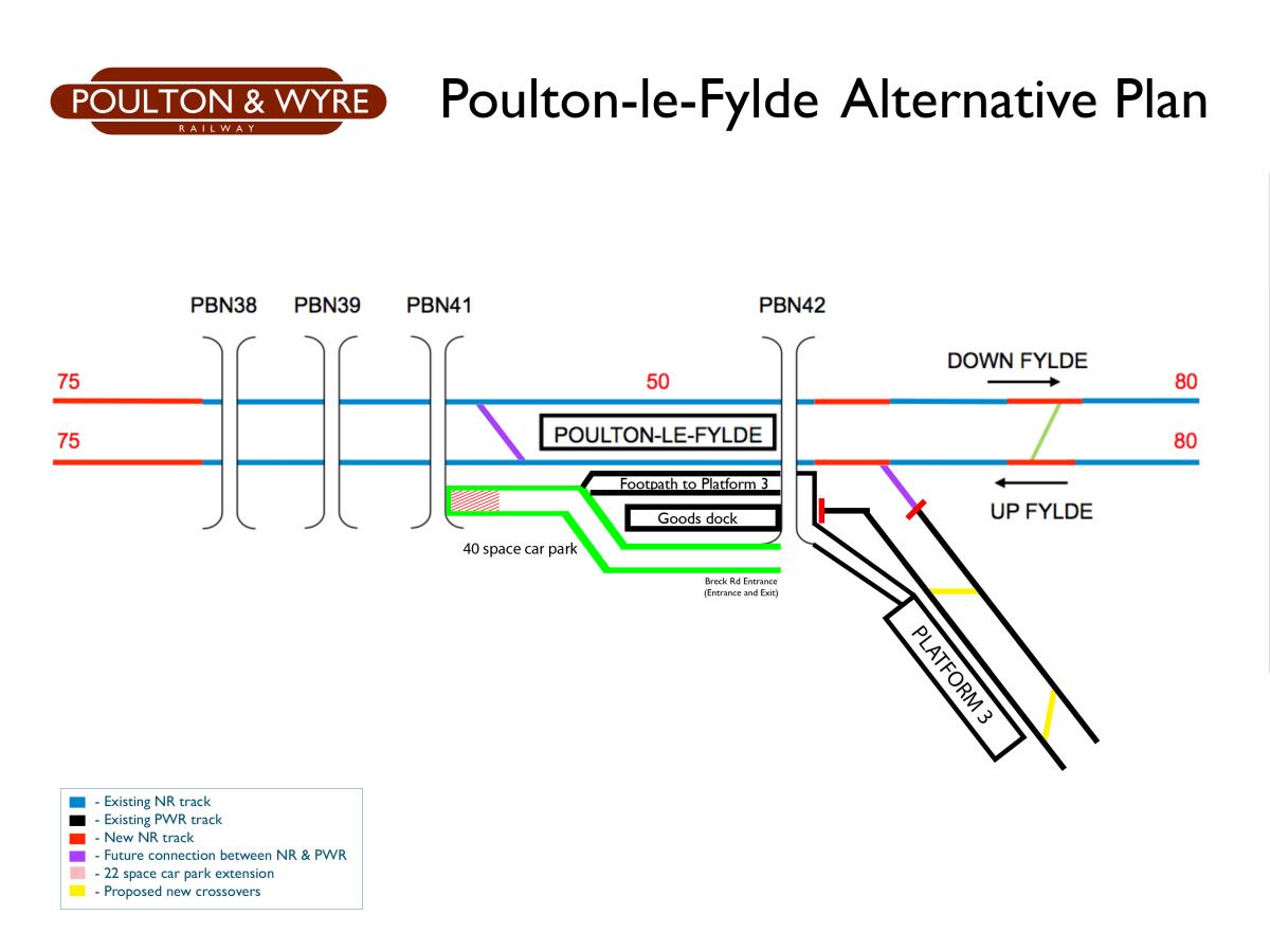 Alternative plan for Poulton station.